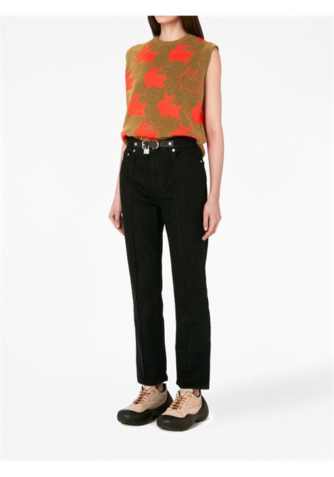 Black padlock-detail slim-fit jeans - women JW ANDERSON | DT0075PG1334999